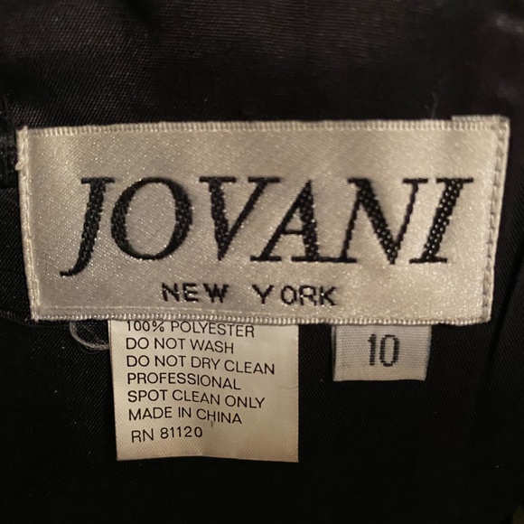 Jovani Black Satin Strapless Beaded Gown Formal Prom Size 10 - Picture 8 of 8